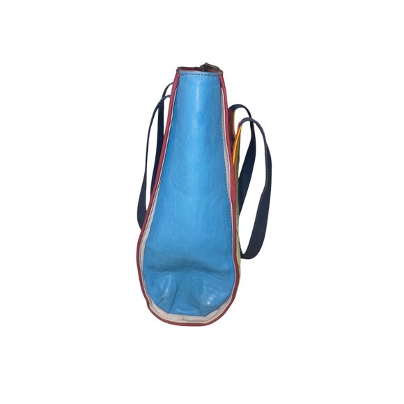 Hayes Sustainable One of a Kind Leather Tote Bag Purse Colorful Patchwork Artsy - Picture 3 of 12